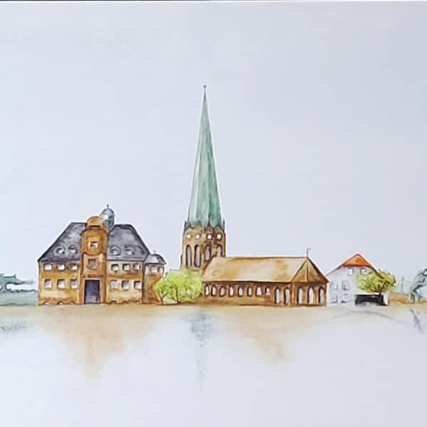 Aquarellausschnitt Skyline Bux für KK